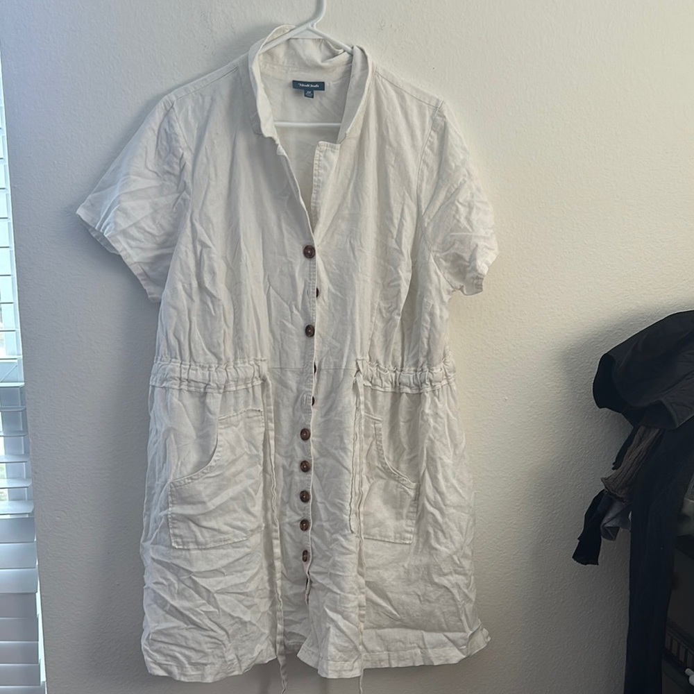 White Button-Up Dress